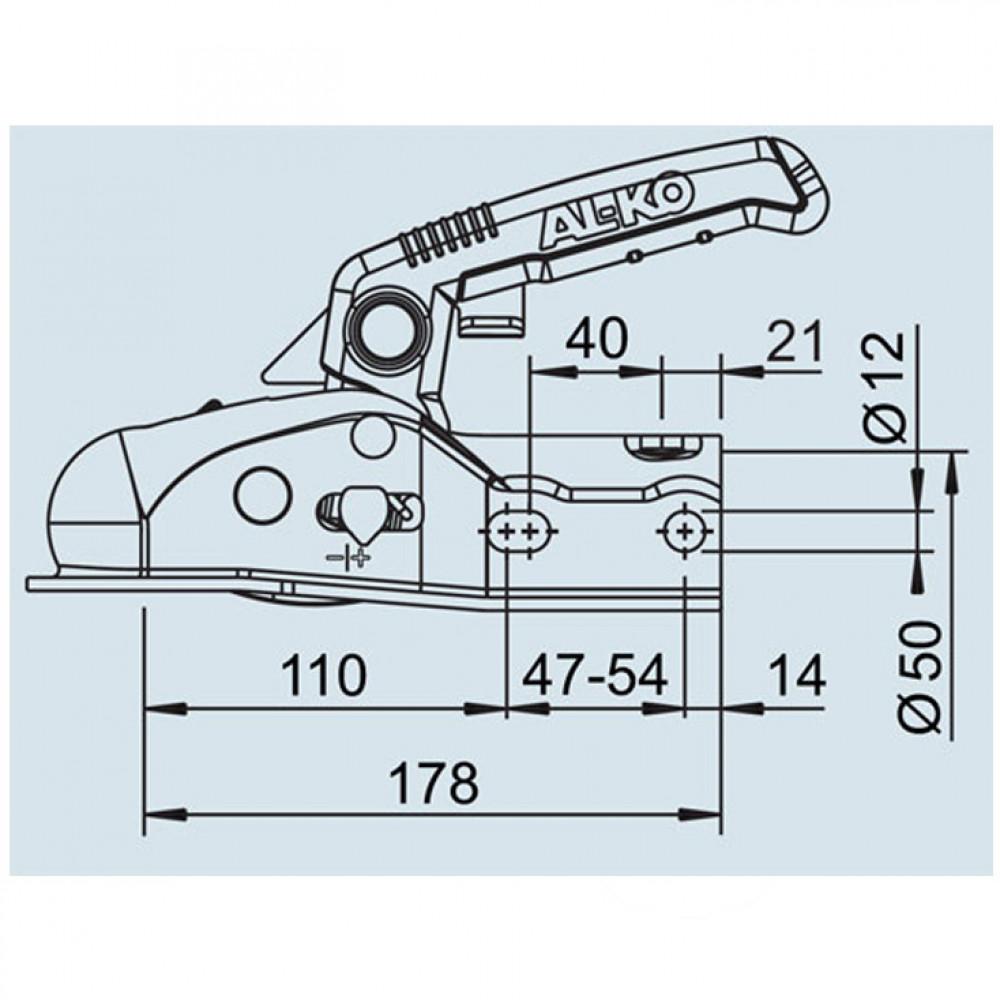 AL-KO Koppeling AK161 1600kg Rond 35/45/50mm met Safety Kit